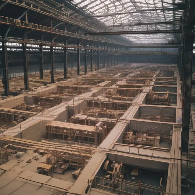 A factory being constructed, with capitalized costs represented as building blocks forming its foundation.