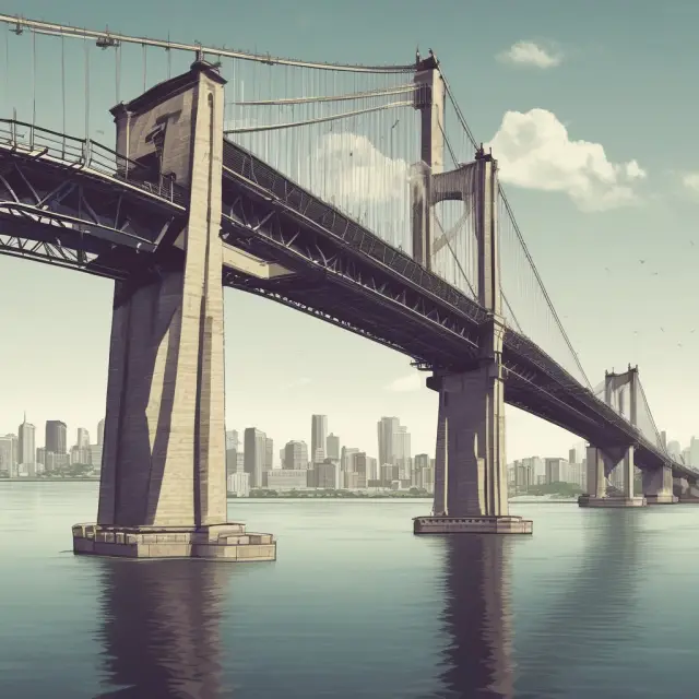 A bridge made of interconnected balance sheets and leases symbolizing capital lease contracts that connect asset ownership with financial commitments