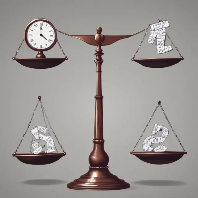 Scale on left represents capital leases with assets and liabilities; Scale on right symbolizes operating leases. Balanced scales signify financial equilibrium.
