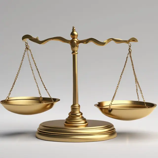 Golden scales balancing four pans (Useful Life, Bargain Purchase Option, Transfer of Ownership, and Present Value) representing the criteria for classifying a capital lease under GAAP.