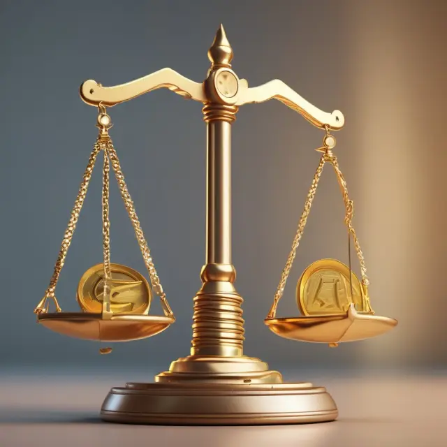 Golden tokens symbolizing capital lease asset and liability balance on a scale.