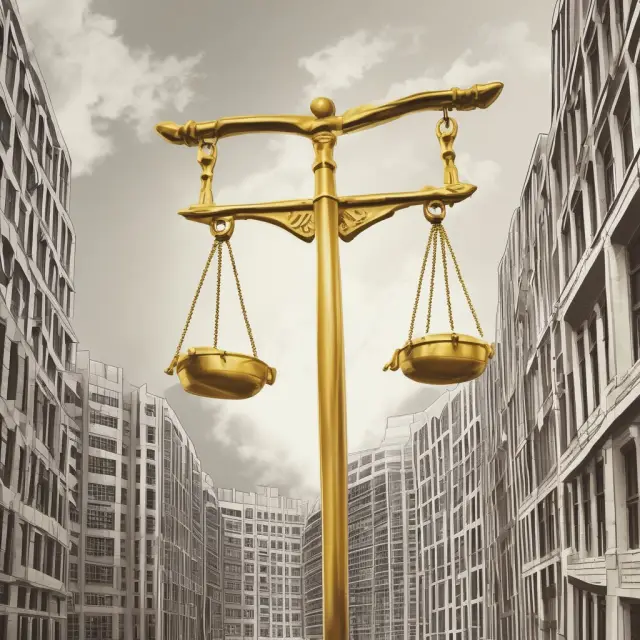 A scale balanced between benefits (golden coins) and drawbacks (weighted stones) symbolizing capital leasing