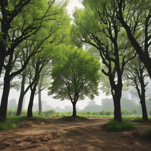 A garden filled with growing trees, each representing successful companies like Apple, Microsoft, and Facebook, with trunks made of stock certificates symbolizing issued capital stocks