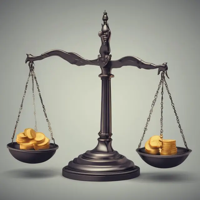 Image of a scale balanced between a pile of market data on one side and a stack of transaction cost coins symbolizing efficient arbitrage trading.
