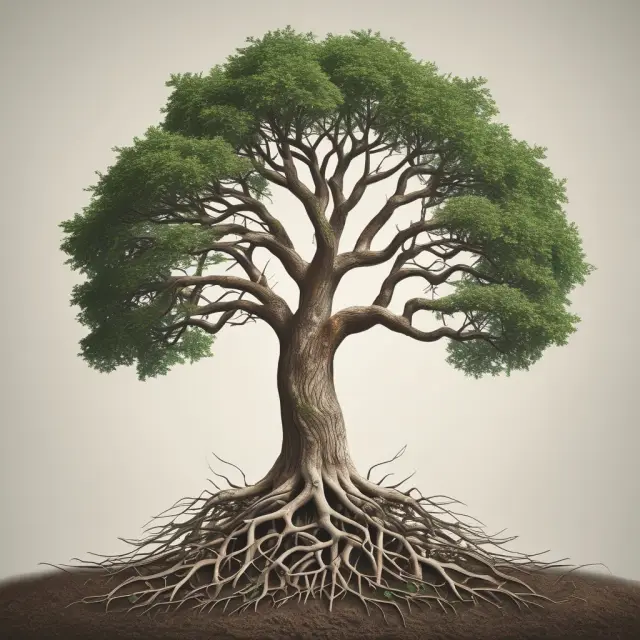 A tree symbolizing the growth of a cash value life insurance policy through premium payments and compound interest