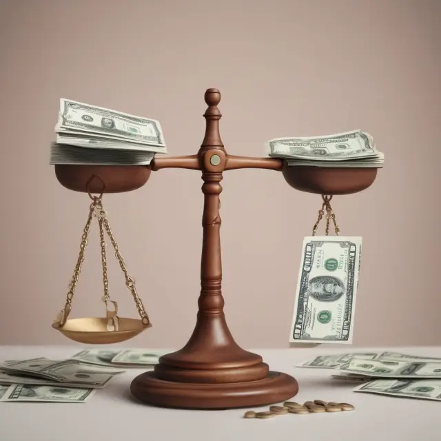 Image of a scale with a credit card on one side and piles of cash on the other, a calculator in hand, illustrating the comparison between using a credit card for cash advances versus regular purchases