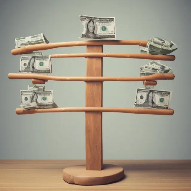 See-saw with inventory, prepaid assets, and accounts receivable symbols representing their roles in the balance sheet