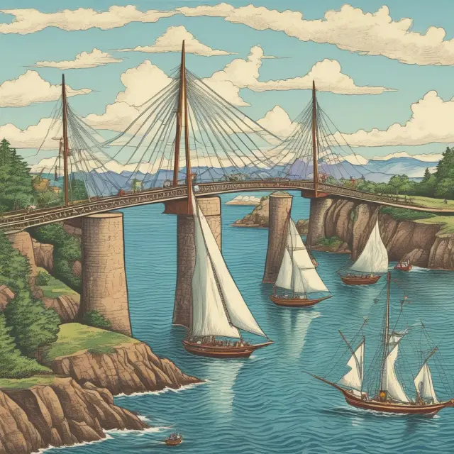 A sailboat navigating the waters between cash balance pension plans and 401(k)s, adjusting sails for optimal tax benefits, retirement age, and income.