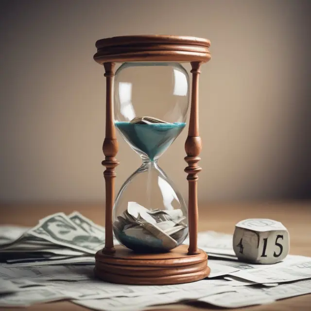 Short-term hourglass and long-term calendar illustrating the balance between immediate cash management and strategic financial planning