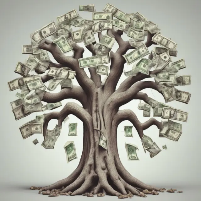 A tree with treasury bills, commercial paper, and money market funds as its branches, symbolizing the different types of cash equivalents.
