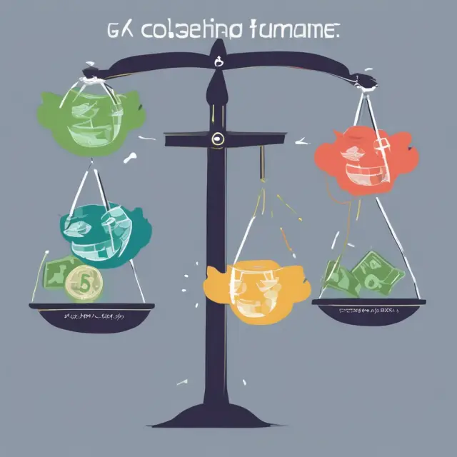 A set of scales with cash equivalents representing safety, stocks symbolizing growth, bonds embodying steadiness, and mutual funds signifying diversity.