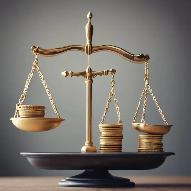 Golden coin balancing on a scale between rent checks and mortgage payments - representing cash-on-cash return calculation in commercial real estate investment.
