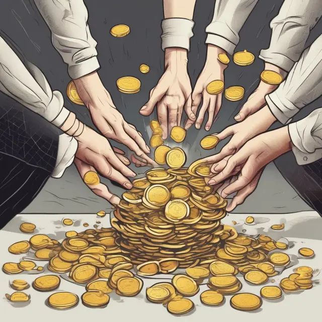 A golden hand passes coins to another, representing the exchange of investment strategies leading to higher cash-on-cash returns in real estate