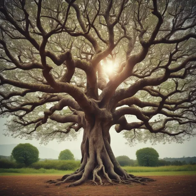 A mature tree with flexible branches representing premium payments affecting cash surrender values in life insurance