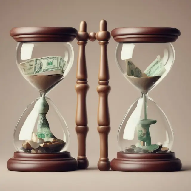 Two hourglasses symbolizing cash value and surrender value in life insurance policies, showing their interdependence.