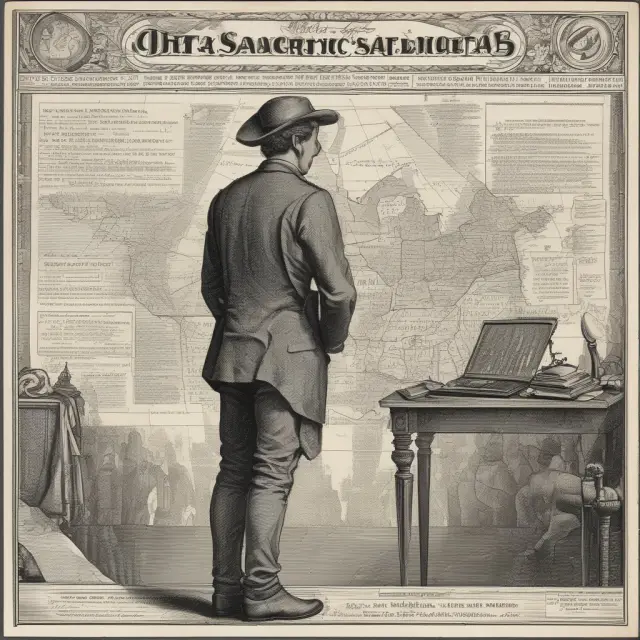 An intrepid explorer poring over a detailed, star-charted digital atlas, identifying Federal Assistance programs on SAM.gov