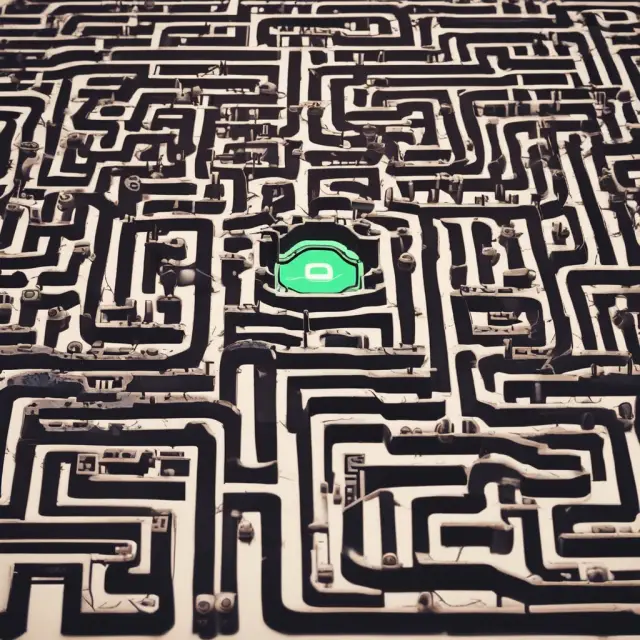 A complex technological maze with a 