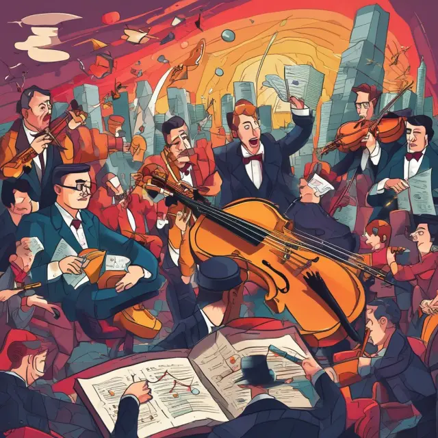 An orchestra conducting the intricate dance of securitizing assets and using derivatives within a collateralized debt obligation