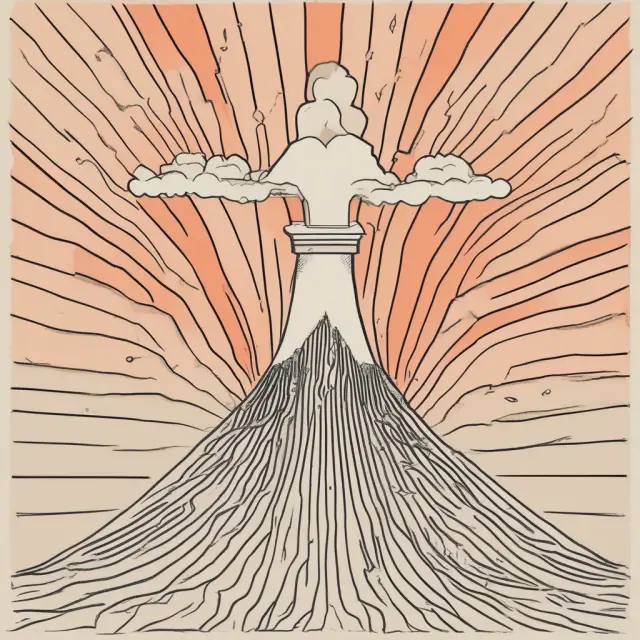 An image of a chaotic scene gradually transforming into a calm and stable bell curve, symbolizing Central Limit Theorem