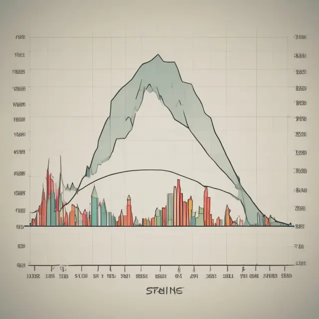 A normal distribution bell curve forming a stock market index, representing the central limit theorem