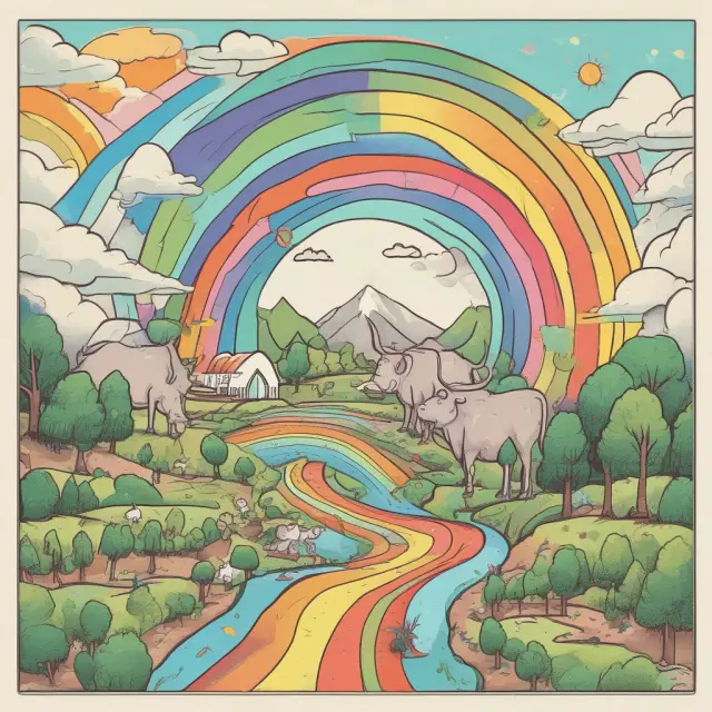 An image of a bull (representing certainty equivalent) with a rainbow arc of various returns (expected monetary value), showing the crossroads of risk tolerance and investment choices