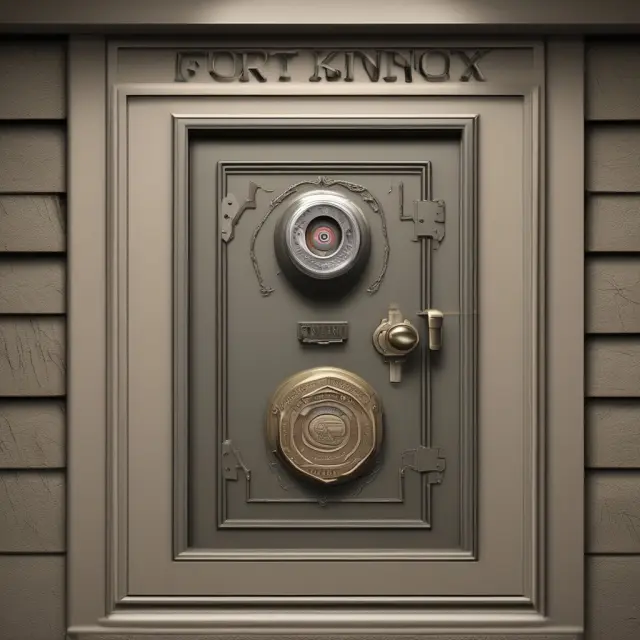 Fort Knox safes secured with FDIC and NCUA logos, symbolizing the safety of CD investments through federal insurance