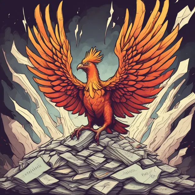 Phoenix rising from papers, representing the journey to become a Certified Information Systems Auditor