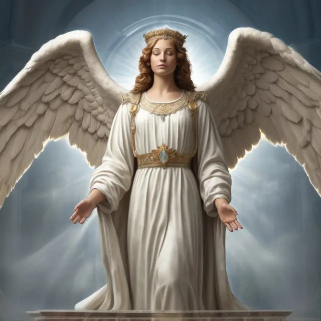 An ethereal CISA, holding a scroll of plans, assists IT infrastructure during each stage - planning, execution, and reporting.
