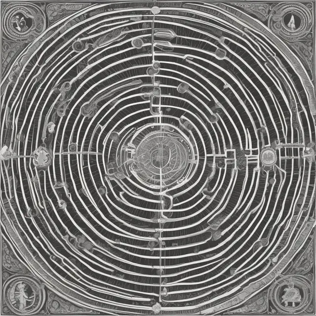 Labyrinth illustrating economic complexity, with Ceteris Paribus guiding economists through assumptions to navigate interconnected variables