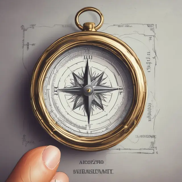 An intricately designed compass representing the CFA certification journey, with each point symbolizing the essential topic areas and their corresponding weights for Levels I, II, and III.