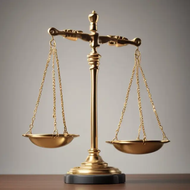 Golden scale with a CFO figure on one pan and a CEO figure on the other, illustrating potential career progression from CFO to CEO.