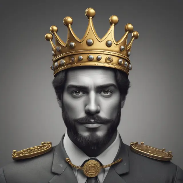 CFP in regal attire with a crown made of interlocking hands representing client trust and confidence.