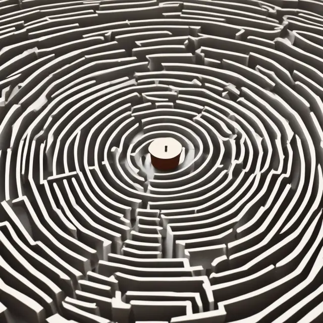 A person navigating a maze towards a CFP designation certificate, accompanied by a mentor figure.