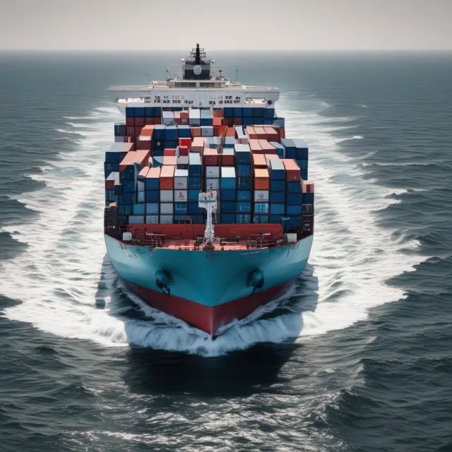 A Maersk ship navigating a maze of regulatory documents and procedures to maintain CFR compliance in international trade.
