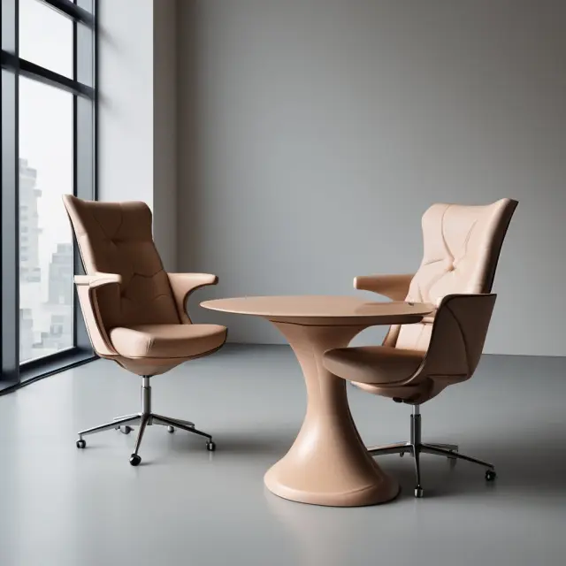 A striking image of an ornate chair controlling the shape and composition of a table populated by interchangeable CEO heads, emphasizing the significant impact on CEO hiring decisions.