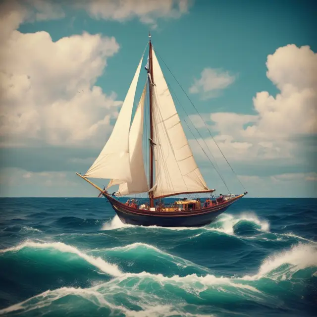 A small boat navigating calm waters, symbolizing the simplified bankruptcy process for small businesses through Chapter 11