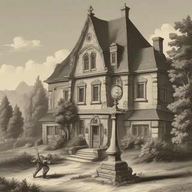 Ancient scale comparing higher chattel mortgage interest rates to lower traditional mortgage rates, symbolizing the differences in financing solutions for movable property