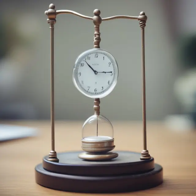 A pendulum illustrating the balance between convenient payment methods and time-consuming checks