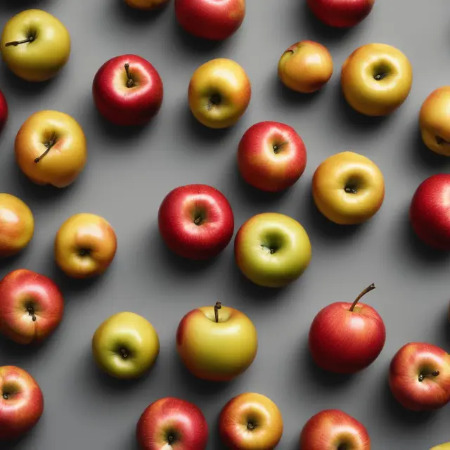 Table filled with differently shaped apples symbolizing commercial, student, joint, and other unique checking accounts