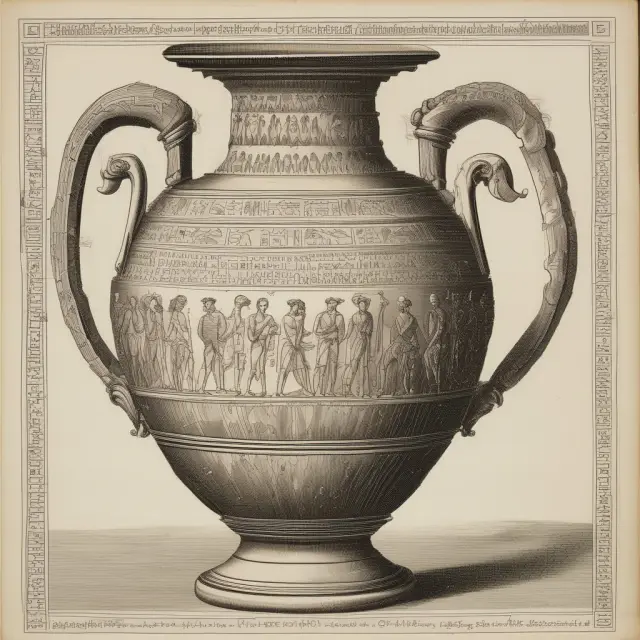 An ancient Greek amphora carries Montesquieu
