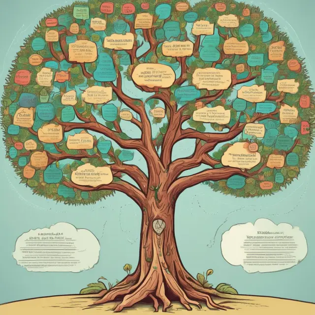 An ancient tree growing knowledge fruits (degrees, certifications) for a CTO on a path towards leadership