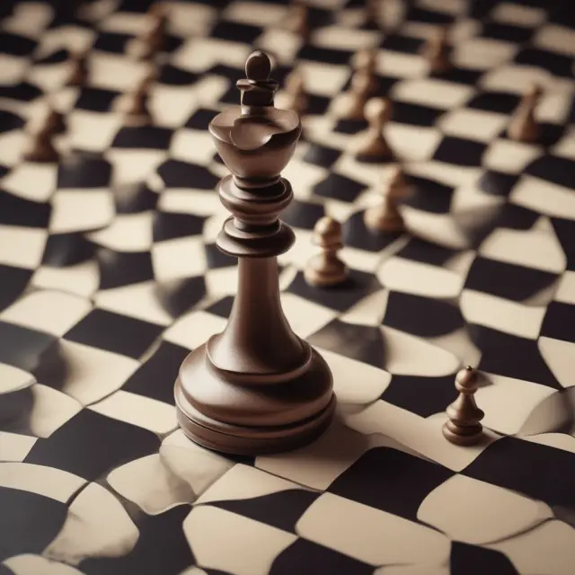 CTO depicted as a chess piece strategically moving other tech elements on the game board.