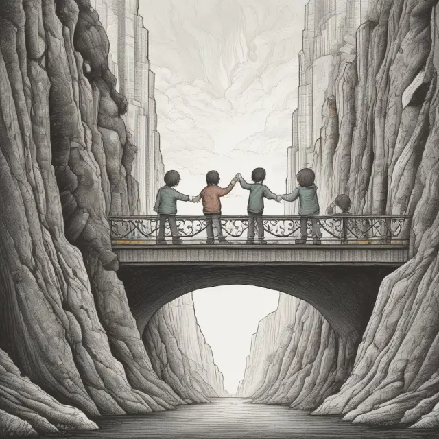 An image of a bridge with people reaching from each side, symbolizing the Child Tax Credit