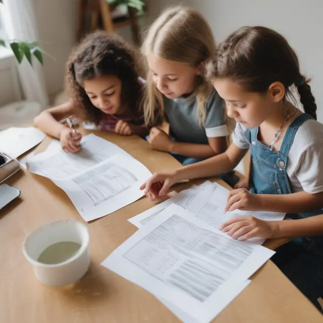Children uncovering truths about common misconceptions related to the Child Tax Credit, surrounded by tax forms