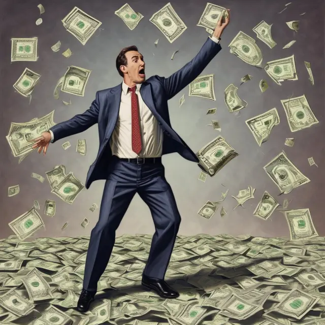 Metaphorical illustration of a broker engaging in excessive trading, leading to churning and financial loss for clients