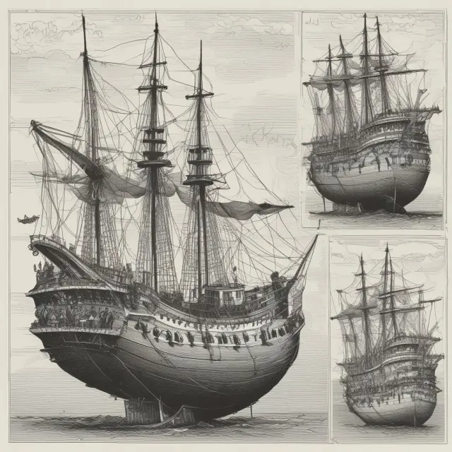 Two interconnected boats - one labeled 