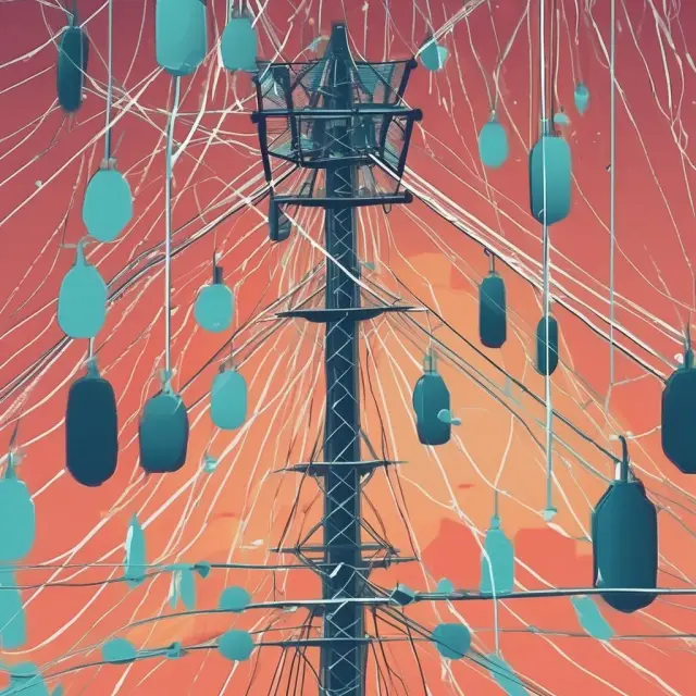 A pendulum illustrating the balance between telecommunications company churn rate (attrition) and growth (acquisition)