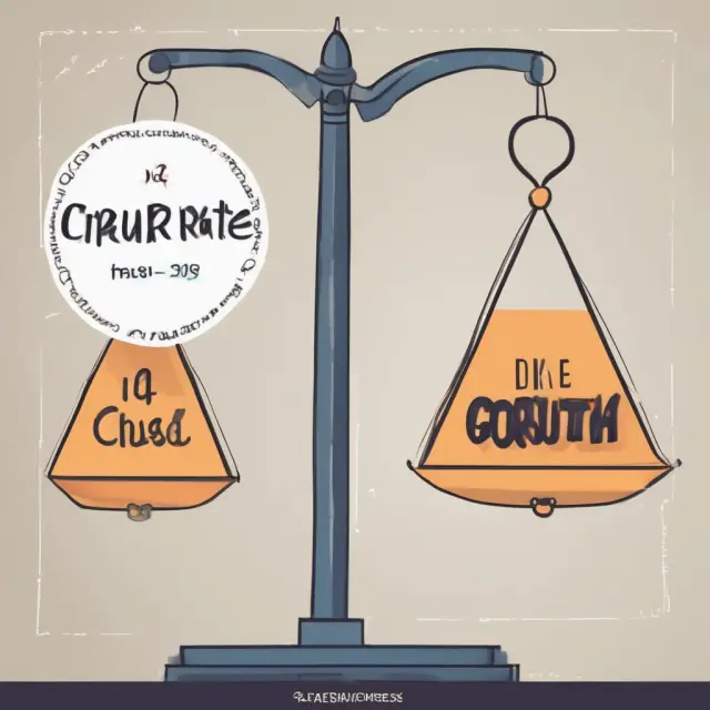 Visualization of churn rate and growth rate represented by opposing scales