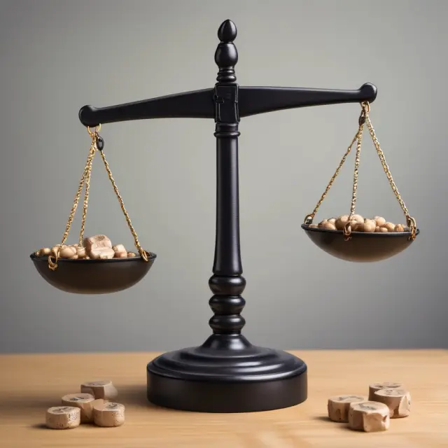 A balance scale holds the Clayton Antitrust Act