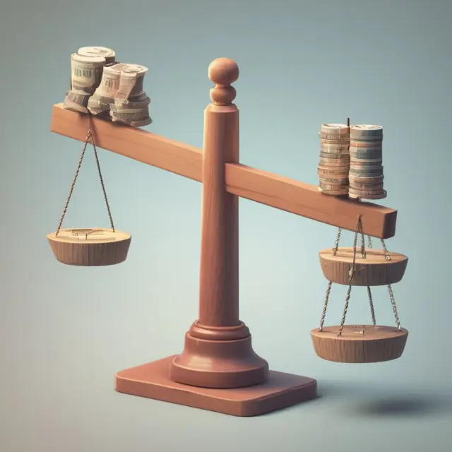 An image of a seesaw illustrating the concept of Net Asset Value (NAV) with assets and liabilities balanced against stock tickers, symbolizing premium and discount pricing.